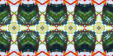 Akrilik ile boyanmış kusursuz etnik desen.
