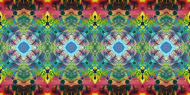 Akrilik ile boyanmış kusursuz etnik desen.