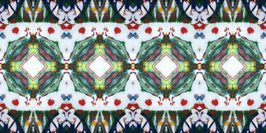 Akrilik ile boyanmış kusursuz etnik desen.