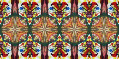 Akrilik ile boyanmış kusursuz etnik desen.