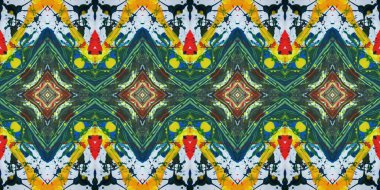 Akrilik ile boyanmış kusursuz etnik desen.