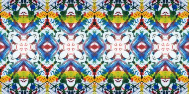 Akrilik ile boyanmış kusursuz etnik desen.