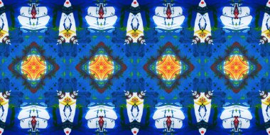 Akrilik ile boyanmış kusursuz etnik desen.