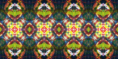 Akrilik ile boyanmış kusursuz etnik desen.