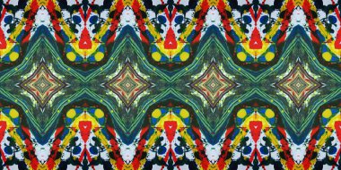 Akrilik ile boyanmış kusursuz etnik desen.