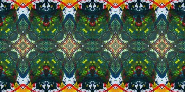 Akrilik ile boyanmış kusursuz etnik desen.