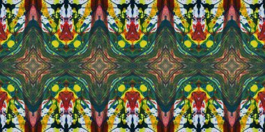 Akrilik ile boyanmış kusursuz etnik desen.