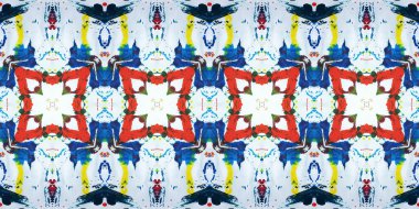 Akrilik ile boyanmış kusursuz etnik desen.