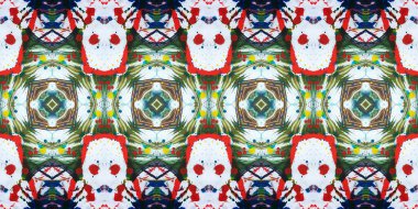 Akrilik ile boyanmış kusursuz etnik desen.