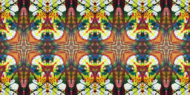 Akrilik ile boyanmış kusursuz etnik desen.