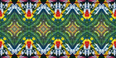 Akrilik ile boyanmış kusursuz etnik desen.