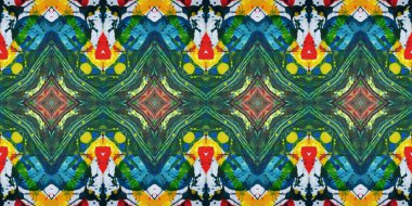 Akrilik ile boyanmış kusursuz etnik desen.