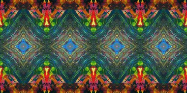 Akrilik ile boyanmış kusursuz etnik desen.