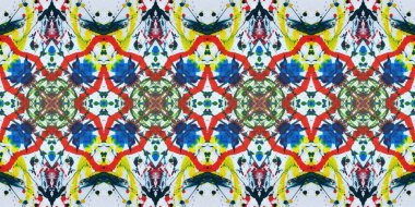 Akrilik ile boyanmış kusursuz etnik desen.