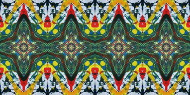 Akrilik ile boyanmış kusursuz etnik desen.
