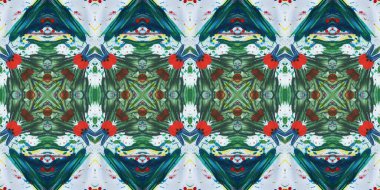 Akrilik ile boyanmış kusursuz etnik desen.