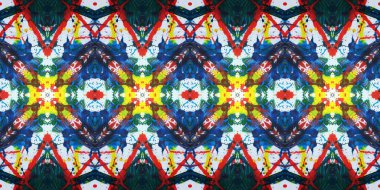 Akrilik ile boyanmış kusursuz etnik desen.