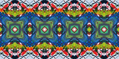 Akrilik ile boyanmış kusursuz etnik desen.