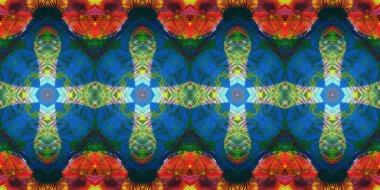 Akrilik ile boyanmış kusursuz etnik desen.