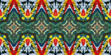 Akrilik ile boyanmış kusursuz etnik desen.