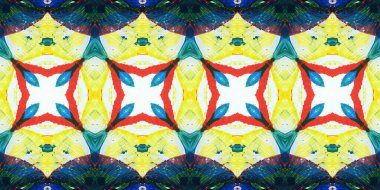 Akrilik ile boyanmış kusursuz etnik desen.