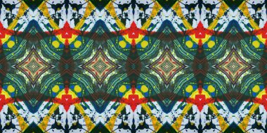 Akrilik ile boyanmış kusursuz etnik desen.