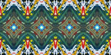 Akrilik ile boyanmış kusursuz etnik desen.