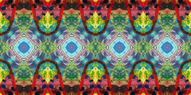 Akrilik ile boyanmış kusursuz etnik desen.