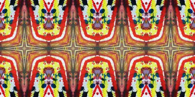 Akrilik ile boyanmış kusursuz etnik desen.