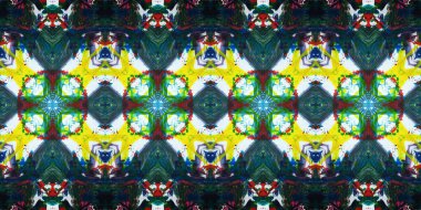 Akrilik ile boyanmış kusursuz etnik desen.