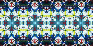 Akrilik ile boyanmış kusursuz etnik desen.