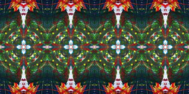 Akrilik ile boyanmış kusursuz etnik desen.