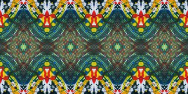 Akrilik ile boyanmış kusursuz etnik desen.