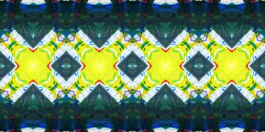 Akrilik ile boyanmış kusursuz etnik desen.