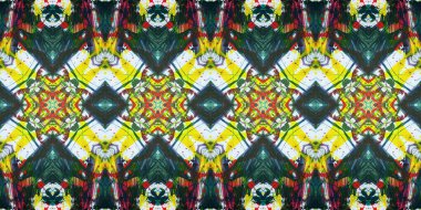 Akrilik ile boyanmış kusursuz etnik desen.