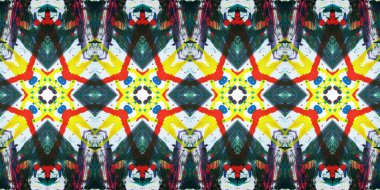 Akrilik ile boyanmış kusursuz etnik desen.