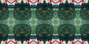 Akrilik ile boyanmış kusursuz etnik desen.