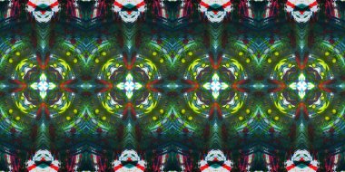 Akrilik ile boyanmış kusursuz etnik desen.