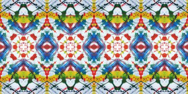 Akrilik ile boyanmış kusursuz etnik desen.