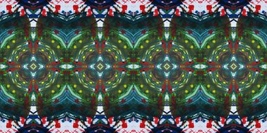 Akrilik ile boyanmış kusursuz etnik desen.