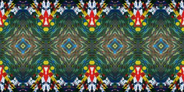 Akrilik ile boyanmış kusursuz etnik desen.