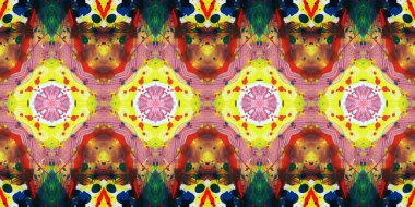 Akrilik ile boyanmış kusursuz etnik desen.