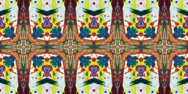 Akrilik ile boyanmış kusursuz etnik desen.