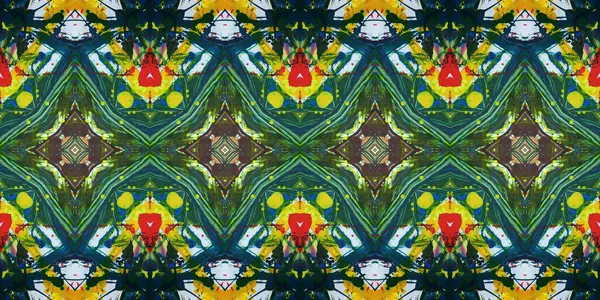 Akrilik ile boyanmış kusursuz etnik desen.