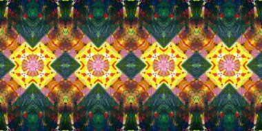 Akrilik ile boyanmış kusursuz etnik desen.