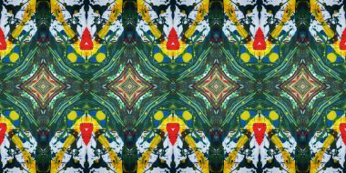 Akrilik ile boyanmış kusursuz etnik desen.