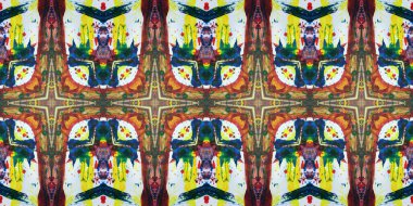 Akrilik ile boyanmış kusursuz etnik desen.