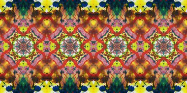 Akrilik ile boyanmış kusursuz etnik desen.