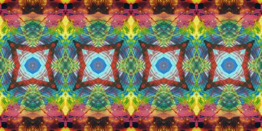 Akrilik ile boyanmış kusursuz etnik desen.