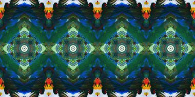 Akrilik ile boyanmış kusursuz etnik desen.